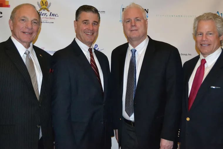 (From left) Retired Adm. Thomas Lynch, Mustang Scholars' man of the year; Ted Peters; Tony McIntyre; and Tom Bentley at the March 28 gala in Wayne.