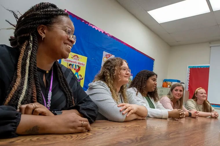 In 2022, these East Stroudsburg students worked at Pleasant Valley Elementary, from left:  Nani Dickerson, Jasmine Rivera, Keidy Majia, Hailee Reinhardt, and Felicia Miller.