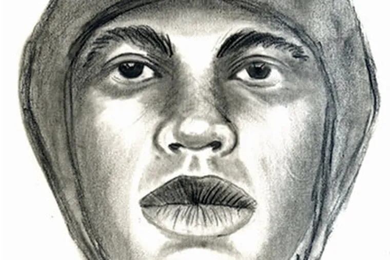 A police sketch artist's depiction of the rape suspect in Frankford.