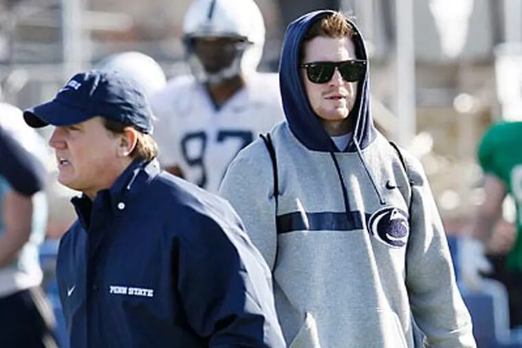 Penn State quarterback Matt McGloin has been out of practice with a concussion. (Brandon Wade/AP)