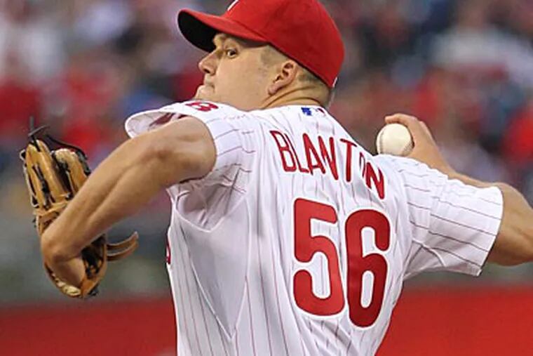 Phillies starter Joe Blanton is eligible to come off the disabled list on Monday. (Michael Bryant/Staff Photographer)