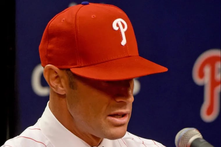 Gabe Kapler speaks during his introductory press conference on Thursday.