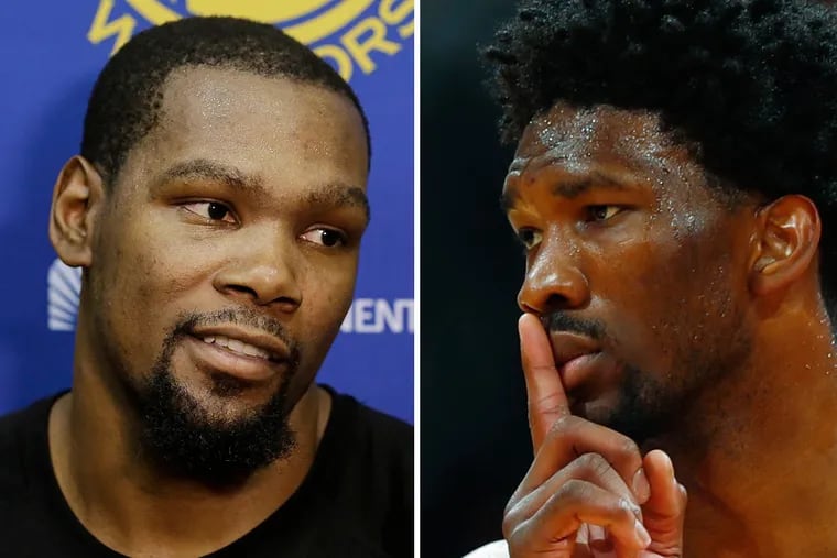 Warriors superstar Kevin Durant may be a fan of Joel Embiid, but he’s not impressed by the latest nickname that the Sixers phenom is touting.