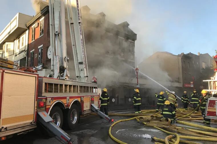 The fire at Bridget Foy’s, 2nd and South, on Oct. 25, 2017, destroyed the restaurant and the adjacent Doggie Style Pets store.