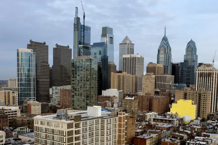 Philadelphia’s skyline in January of 2018. Increasingly, the city has seen more luxury apartment buildings, bringing more supply to the market.