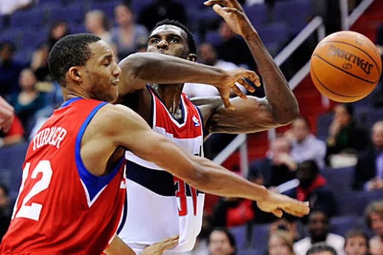 Evan Turner scored 16 points off the bench to help the Sixers win their preseason opener. (Nick Wass/AP Photo)