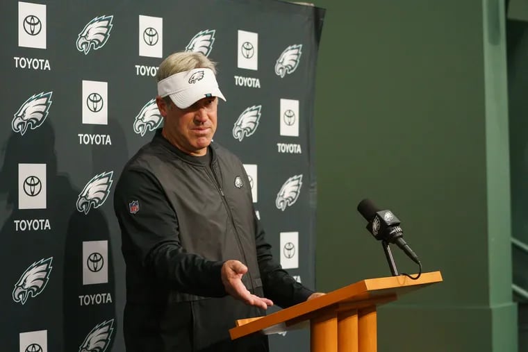 Doug Pederson holds a press conference on Friday.