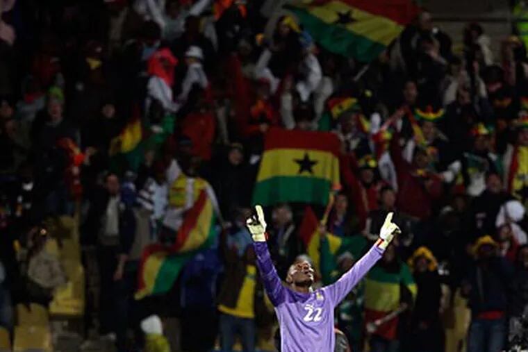 African fans have rallied behind Ghana, which defeated the United States, 2-1, in the World Cup's Round of 16. (AP Photo / Ivan Sekretarev)
