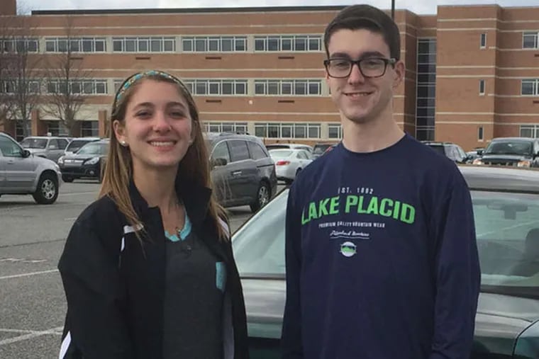Seniors Julia Genardi and Dan Sardaro praised North Penn's decision to hold discussions on online safety to thwart a walkout. REGINA MEDINA / DAILY NEWS STAFF