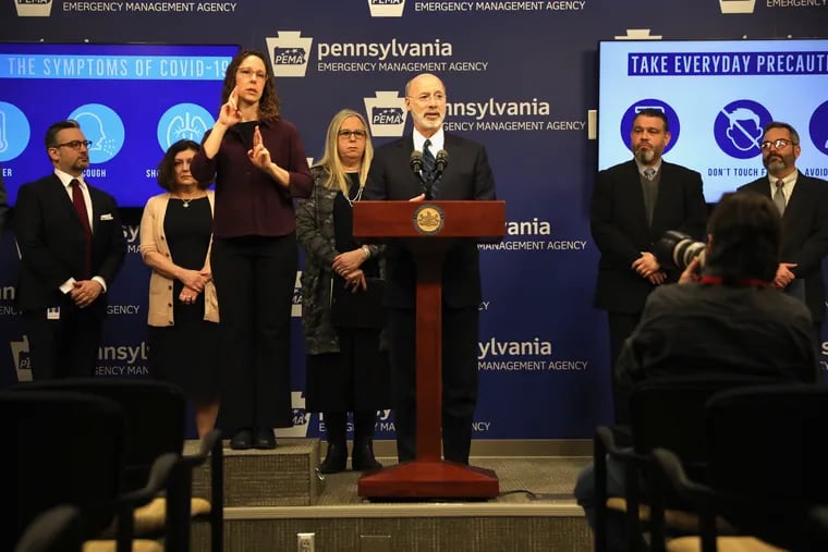 Pa. Gov Tom Wolf and Secretary of Health Rachel Levine host a press conference about Pennsylvania's first coronavirus case.