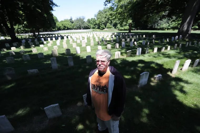 Sam Ricks, who has spearheaded the effort to identify hundreds of "unknown" military graves at Mount Moriah Cemetery.