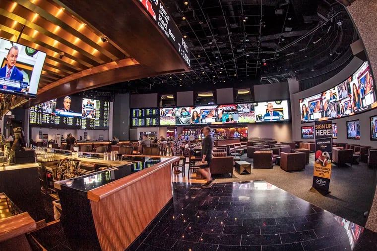A view of the Sportbook area at Ocean Resort Casino in Atlantic City, during a lull in the action.