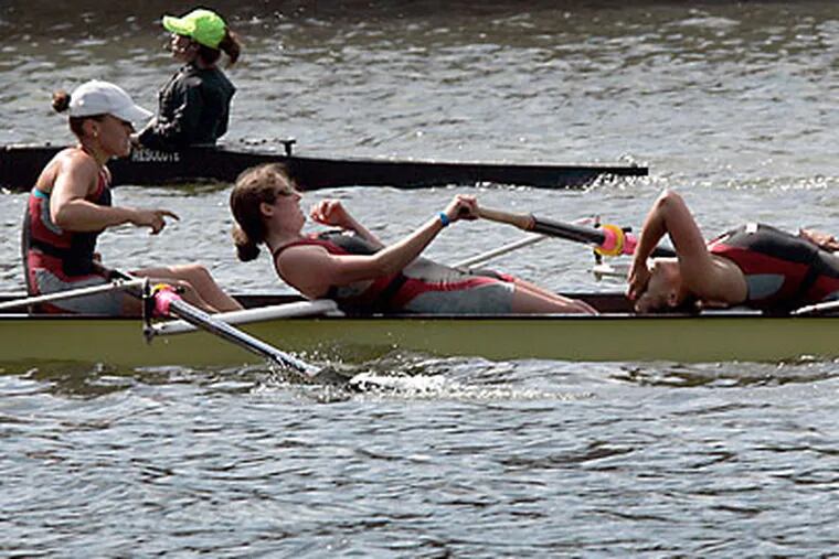 St. Joe's women's varsity eight placed second in the final on Saturday. (Laurence Kesterson/Staff Photographer)
