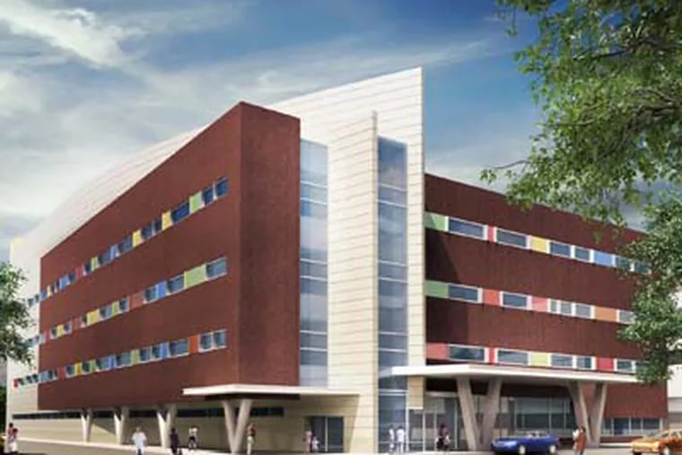 Rendering of new patient tower planned at St. Christopher's Hospital for Children. (Rendering provided by EwingCole, 2012)

SOURCE: Tenet Healtcare Corp.