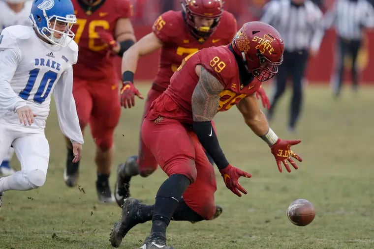 Matt Leo, shown here as an Iowa State defensive end in 2018, was waived by the Eagles.