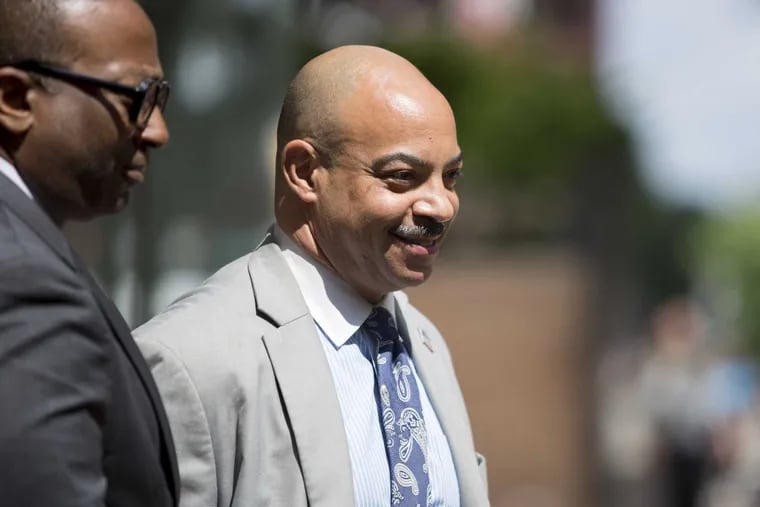 Seth Williams walks out of federal court on Market Street in Philadelphia, on Friday, June 23, 2017. His trial on corruption charges resumes today.