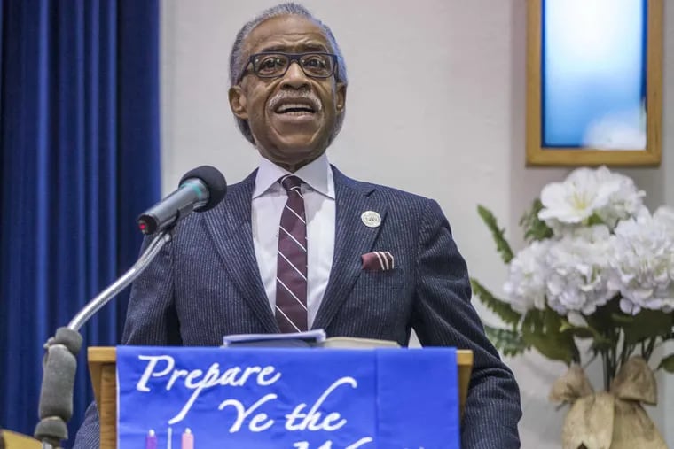 At Parkside United Methodist Church, in Camden, the Rev. Al Sharpton delivers the sermon on Sunday December 11, 2016.