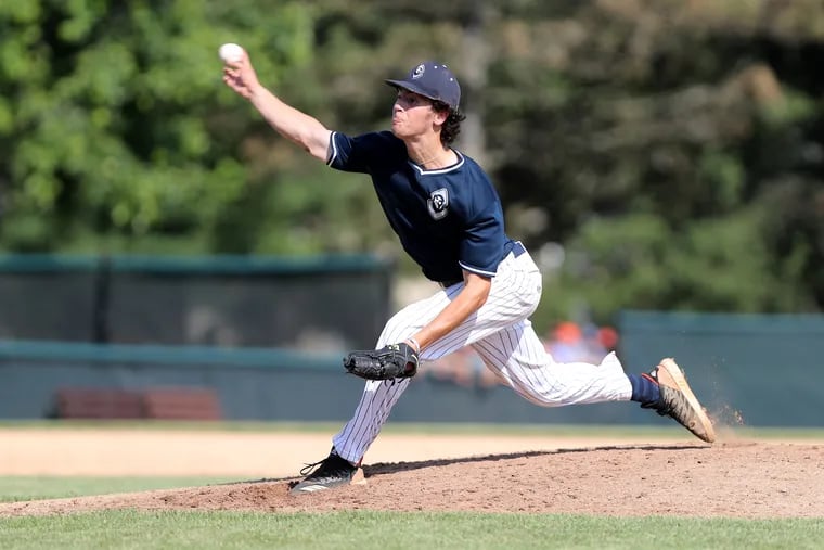 St. Augustine senior pitcher Jayson Hoopes was strong on the mound in a loss to Delbarton the Non-Public A state final June 6 at Veterans Park in Hamilton Twp.