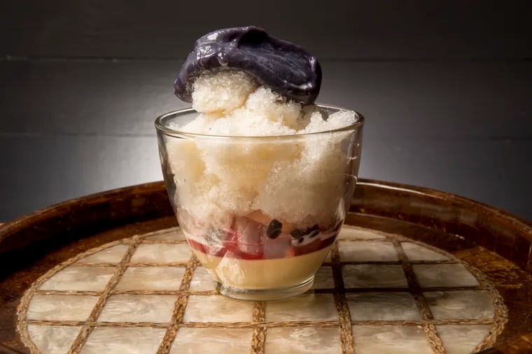 The halo-halo dessert of shaved ice at Sarvida.