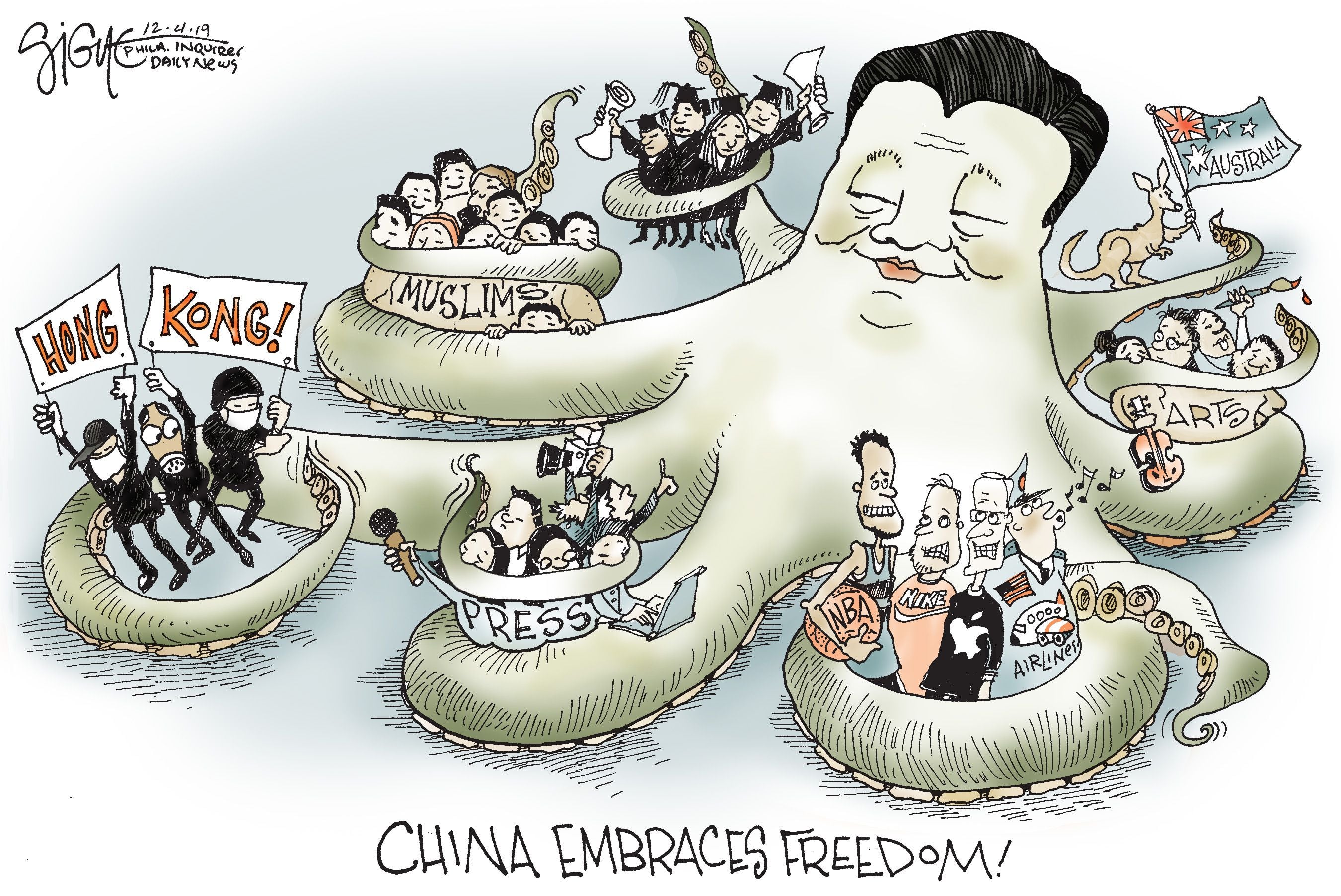 Political Cartoon: China embraces freedom