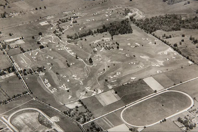One of Victor Dallin's aerial photos of Aronimink from the 1920s.