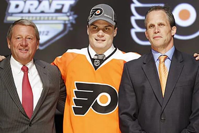 The Flyers drafted center Scott Laughton with the 20th overall pick in the NHL Draft. (Keith Srakocic/AP)