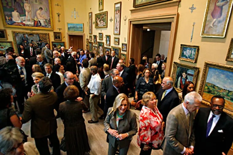Invited guests tour the galleries at the Barnes Foundation's new gallery in central Philadelphia as part of the dedication festivities. A fund-raising gala Friday evening drew 875 patrons. MICHAEL S. WIRTZ / Staff Photographer