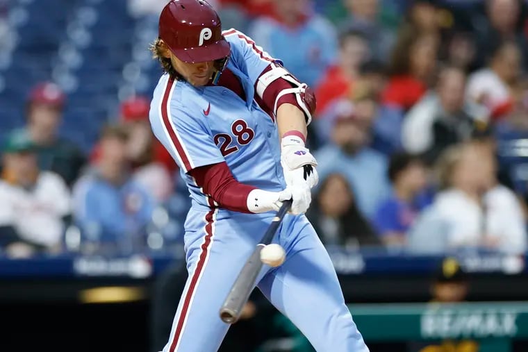 Alec Bohm put the Phillies on the board with a solo home run in the fourth inning against the Pirates.