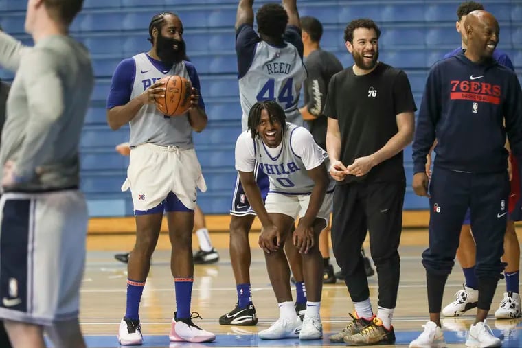 Tyrese Maxey (center), James Harden, and the rest of the Sixers had plenty of time to bond during training camp at The Citadel in Charleston, S.C.