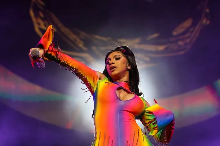Headliner Cardi B performs during the first day of the Made in America festival on the Benjamin Franklin Parkway in Philadelphia, PA on Saturday, Aug. 31, 2019.