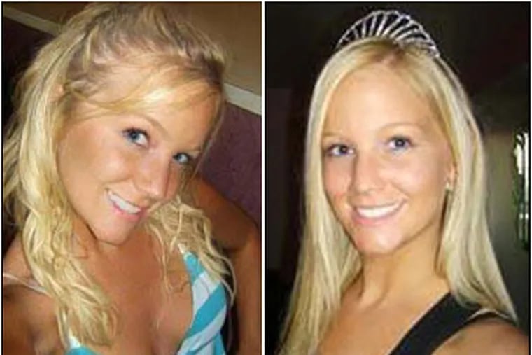 Ashley Fuhrmeister, seen in Facebook photo, left, and as Miss North Wildwood of 2007, right.