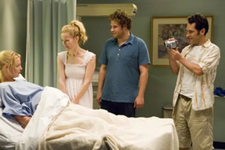 From left, Katherine Heigl, Leslie Mann, Seth Rogen and Paul Rudd prepare for baby&#0039;s arrival in Judd Apatow&#0039;s comedy about the best thing that will ever ruin your best-laid plans: Parenthood.