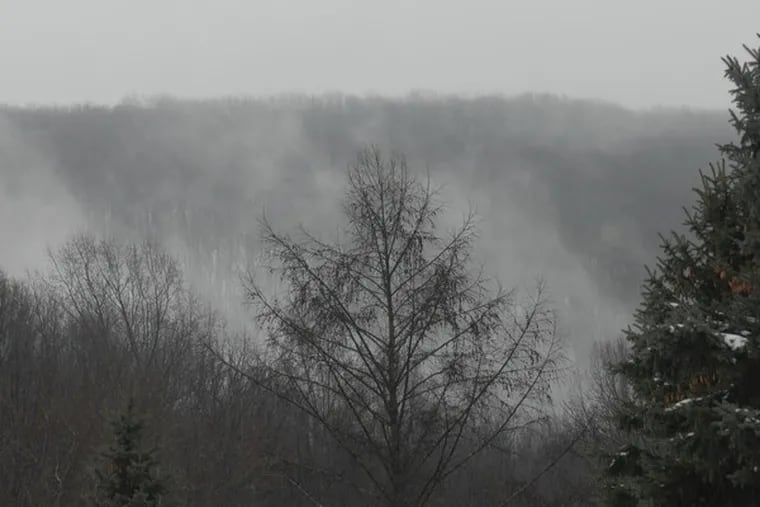 The ridge of the Kittatinny Mountains rises high above the Poconos-area refuge in Cherry Valley.