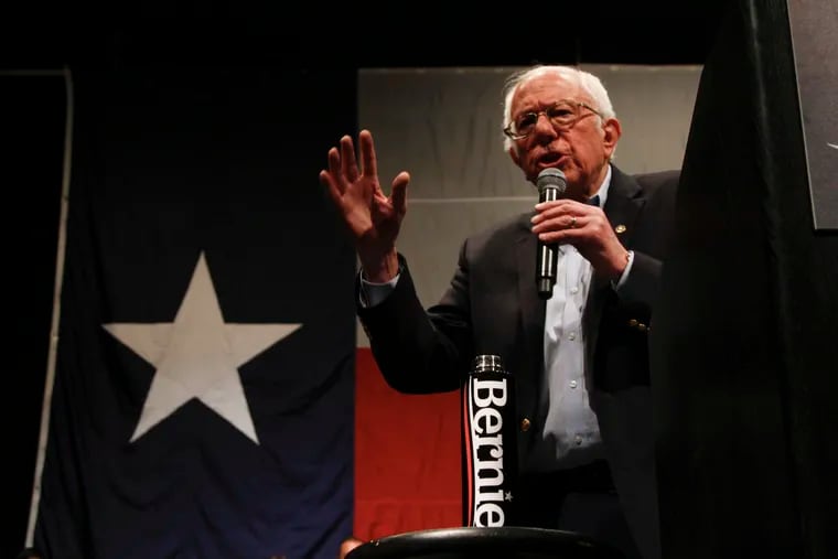 Sen. Bernie Sanders (I-Vt.) speaks at a campaign event in El Paso, Texas, on Saturday.