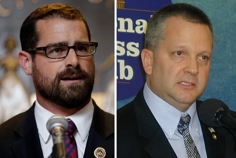 From left Democratic State Rep Brian Sims and Rep Daryl Metcalfe ( R., Butler )