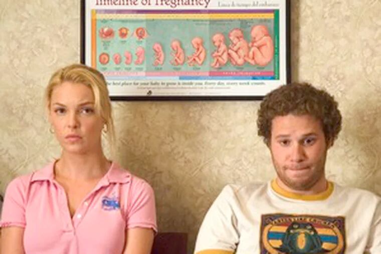 In the comedy &quot;Knocked Up,&quot; Alison (Katherine Heigl) gets pregnant after a one-night stand with Ben (Seth Rogen), and they have the baby.