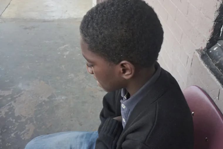 This 10-year-old North Philadelphia boy was put on probation in Family Court last June after being charged with simple assault for punching his teacher in the face at Kenderton School in Tioga. (John Sullivan/Staff)