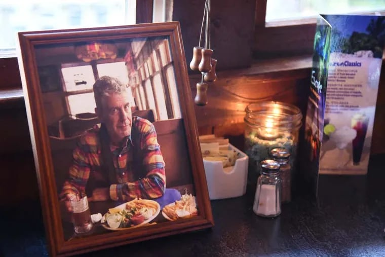 The booth at Kubel's in Barnegat Light, where Bourdain ate clams with his brother, Chris.