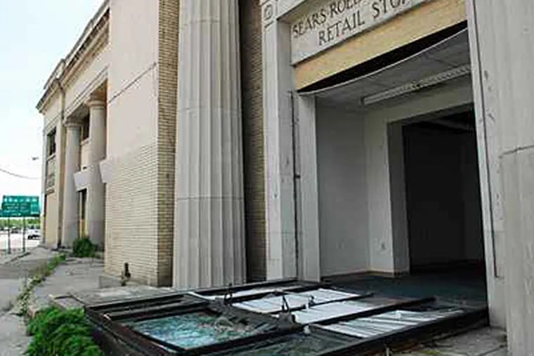 Vandals had damaged the Sears building, on Admiral Wilson Blvd in Camden, in this 2007 photo. (Sarah J. Glover / Staff Photographer)