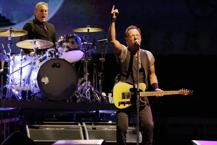 Bruce Springsteen performing with the Max Weinberg of the E Street Band  at Citizens Bank Park in  2016.