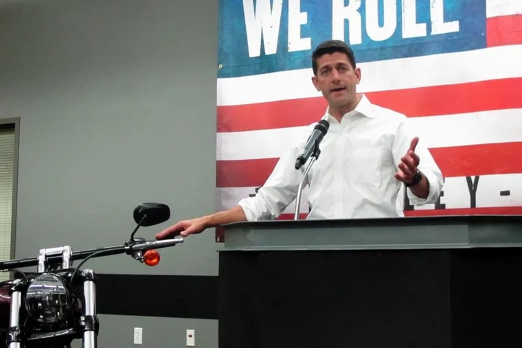 House Speaker Paul Ryan was touting tax reform Monday as a way to help businesses such as Harley-Davidson at its manufacturing facility in Menomonee Falls, Wis.