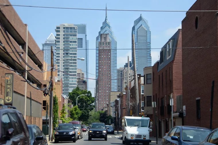 A view of Center City from outside 623 S. 17th St. (VIVIANA PERNOT/Staff Photographer)