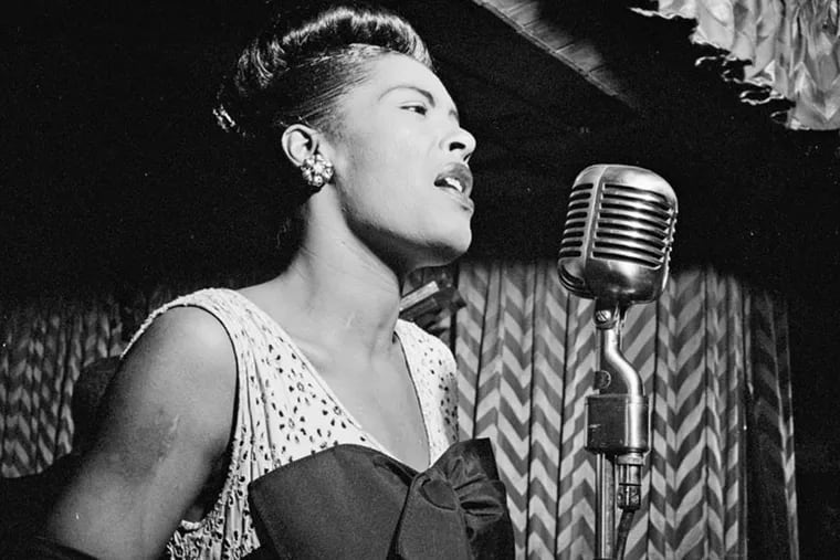 Billie Holiday singing at the Downbeat in New York, circa February 1947. (WILLIAM P. GOTTLIEB / Ira and Leonore S. Gershwin Fund Collection, Music Division, Library of Congress)