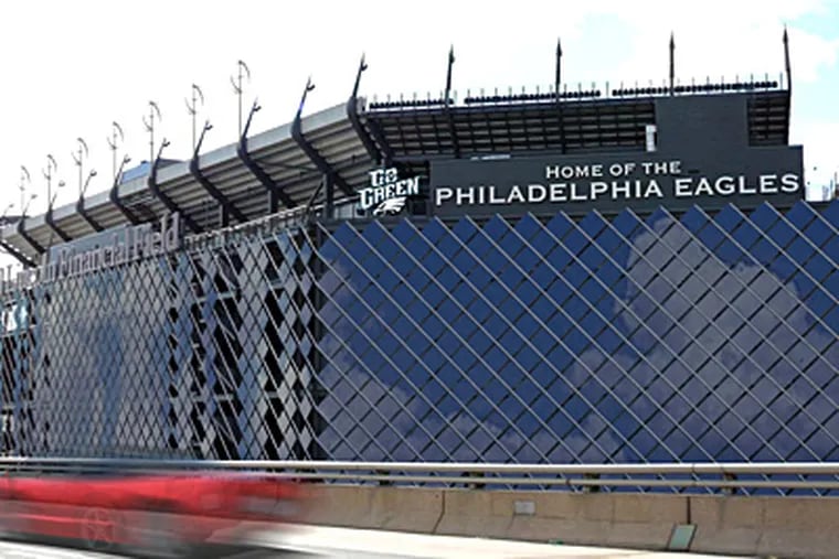 An artist's view of solar panels at Lincoln Financial Field. The installation is due to be completed by December.