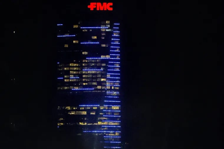 The FMC Tower at Cira Centre South on July 5, 2018. FMC fared poorly on the 2018 CPA-Zicklin report on disclosing political spending. But the company said it would soon update its spending number related to trade associations.
