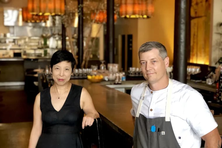 Fork co-owner Ellen Yin and executive chef Jeremy Hansen in the bar area of the Old City restaurant.