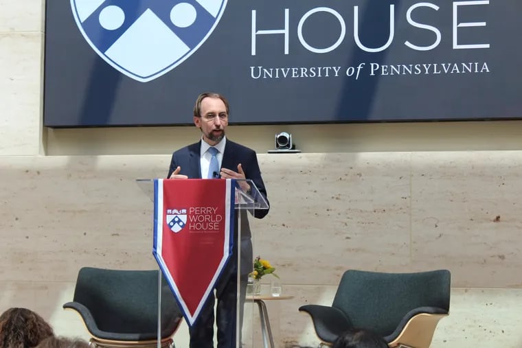 Zeid Raad Al-Hussein, former U.N. High Commissioner for Human Rights, speaks at Upenn's Perry World House.