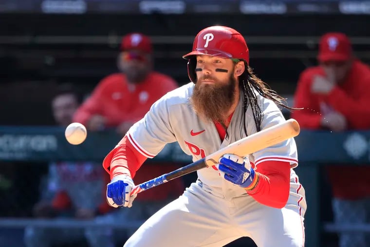Outfielder Brandon Marsh and the Philadelphia Phillies kick off a seven-game homestand Thursday when they welcome the Colorado Rockies to Citizens Bank Park. Despite an 8-11 record on the season, the Phillies are a huge betting favorite Thursday. (Photo by Justin Casterline/Getty Images)
