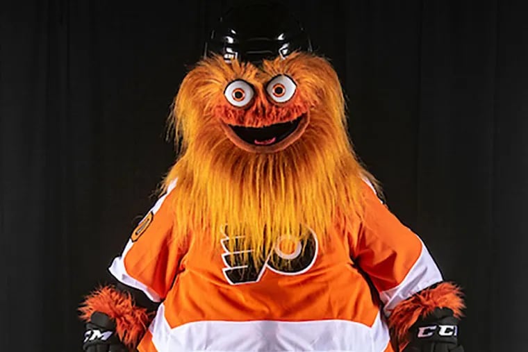 The Flyers' new mascot, Gritty.