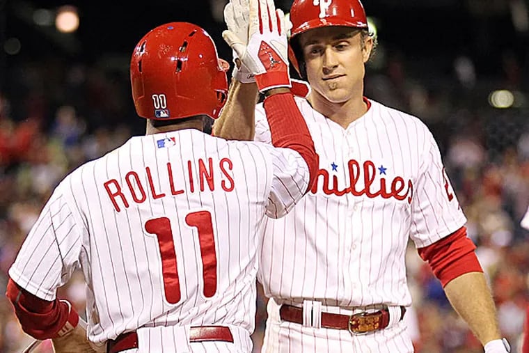 Phillies second baseman Chase Utley and shortstop Jimmy Rollins. (Yong Kim/Staff file photo)